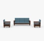 Wooden 5 Seater Sofa Set For Living Room in Natural Finish - Image 2