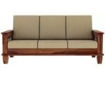 Wooden Sofa Set 5-Seater For Living Room in Honey Finish - Image 3