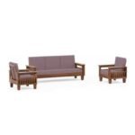 Wooden 5 Seater Sofa Set for Home Living Room - Image 2