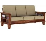 Wooden Sofa Set 5-Seater For Living Room in Honey Finish - Image 6
