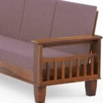 Solid Sheesham Wood 3 Seater Sofa Set For Living Room in Natural Finish - Image 4