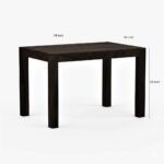 Wooden Dining Table 4 Seater Set for Dining Room in Dark Walnut Finish - Image 4