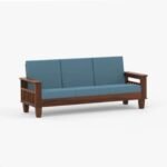 Wooden 5 Seater Sofa Set For Living Room in Natural Finish - Image 4