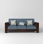 Wooden 6-Seater Sofa Set for Living Room in Walnut Finish - Image 2