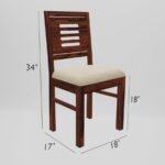 Sheesham Wood Round Dining Table 4 Seater Set for Dining Room in Dark Honey Finish - Image 4