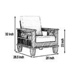 Wooden 5 Seater Sofa Set for Home Living Room - Image 3