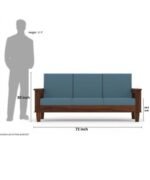 Wooden 5 Seater Sofa Set For Living Room in Natural Finish - Image 5