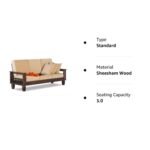 Sheesham Wood 3-Seater Sofa Set for Living Room in Dark Walnut Finish - Image 3
