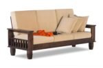 Sheesham Wood 3-Seater Sofa Set for Living Room in Dark Walnut Finish - Image 9