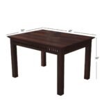 Wooden Dining Table 4 Seater Set for Dining Room in Dark Walnut Finish - Image 5