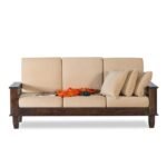 Sheesham Wood 3-Seater Sofa Set for Living Room in Dark Walnut Finish - Image 2