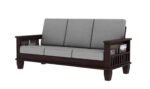 Solid Wood 3 Seater Sofa For Living Room in Mahogany Finish - Image 3