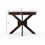 Solid Wood Round Dining Table 4 Seater Set for Dining Room in Dark Walnut Finish - Image 6
