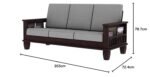 Solid Wood 3 Seater Sofa For Living Room in Mahogany Finish - Image 4