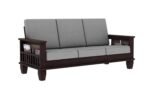 Solid Wood 3 Seater Sofa For Living Room in Mahogany Finish - Image 5
