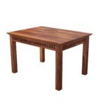 Wooden Dining Table 4 Seater Set for Dining Room in Natural Honey Finish - Image 4