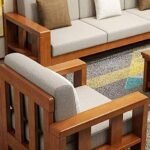 Sheesham Wood 5-seater Sofa Set for Living Room - Image 3
