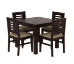 Wooden Dining Table 4 Seater Set for Dining Room in Dark Walnut Finish - Image 3
