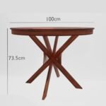 Sheesham Wood Round Dining Table 4 Seater Set for Dining Room in Dark Honey Finish - Image 7