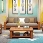 Solid Wood 6-Seater Sofa Set for Living Room - Image 2