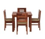 Wooden Dining Table 4 Seater Set for Dining Room in Honey Finish - Image 4