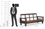 Sheesham Wood 3-Seater Sofa Set for Living Room in Dark Walnut Finish - Image 8