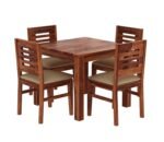 Wooden Dining Table 4 Seater Set for Dining Room in Honey Finish - Image 2