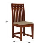 Wooden Dining Table 4 Seater Set for Dining Room in Natural Honey Finish - Image 6