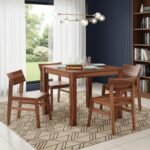 Sheesham Wood Dining Table 4 Seater Set for Dining Room in Natural Honey Finish