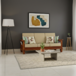 Sheesham Wood 3-Seater Sofa Set for Living Room